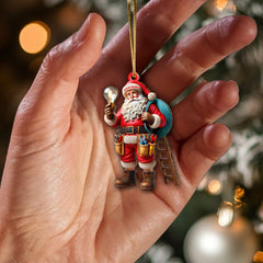 Maxcorners Custom Name Electrician Santa Ornament, Santa Christmas Gift 2D Flat LM2111
