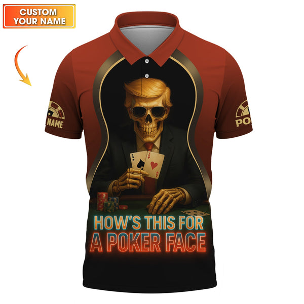 Skull Poker Face Custom Shirt – Trump ACE Card Design – Gift for Poker Players