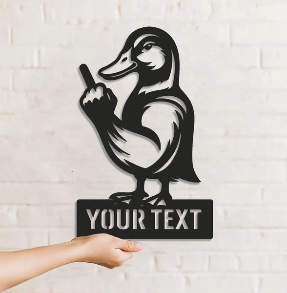 Maxcorners Personalized Funny Duck Metal Sign WITH LED/WITHOUT LED – Humorous Hunting Lodge Wall Decor, Gift for Hunters LM0110