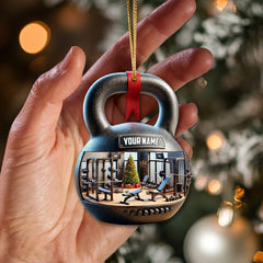 Maxcorners Custom Name Gym Ornament, Gymnastics Christmas Gift 2D Flat LM2111