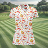 Maxcorners Beach Party Santa Christmas Golf Shirt, Women's Golf Tops, Printed Golf Shirt, Golf Polo For Women (Copy) LM1507