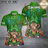 Maxcorners Bowling 420 Funny Monkey Personalized Name 3D Unisex Shirt