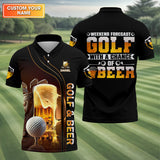 Maxcorners Weekend Forecast Golf With A Change Of Beer Custom Golf Polo Shirt, Mens Golf Gift, Golf Lover Gift
