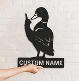 Maxcorners Personalized Funny Duck Metal Sign WITH LED/WITHOUT LED, Unique Hunting Cabin Wall Decor, Waterfowl Lover Gift LM0110