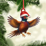 Maxcorners Christmas Pheasant Acrylic Christmas Ornament – Funny Hunting Bird Decor Gift for Hunters & Outdoor Lovers LM0411