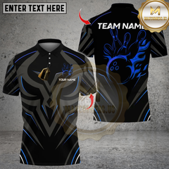 Maxcorners Bowling Golden Royal Flame Multicolor Customized Name, Team Name 3D Shirts