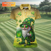 Maxcorners Happy St Patrick's Day Shamrock Gnome Golf And Beer Women's Golf Tops, Ladies Golf Polos