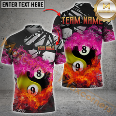 Maxcorners Billiard Yin And Yang Ball 89 Double Flame Multicolor Customized Name, Team Name 3D Shirt