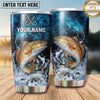 Maxcorners Fishing Tumbler Blue Cosmic Hook Splash Design Personalized Name Tumbler (13 Species)
