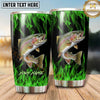 Maxcorners Fishing Tumbler Black Emerald Flame Design Personalized Name Tumbler (13 Species)