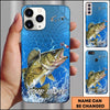 Maxcorners Blue Scale Lightning Water Splash Personalized Name Phone Case (13 Fish Species)