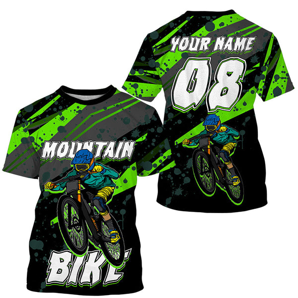 Maxcorners Green Mountain Cycling Customize Name 3D Shirts