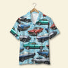 Custom Classic Car Photo Hawaiian Shirt, Water Pattern, Summer Gift
