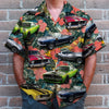 Custom Classic Car Photo Hawaiian Shirt, Tropical Flower Pattern