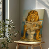 Maxcorners Funny Lion  Bath Canvas Wall Art Rustic Bathroom Decor for Cabin LM2611