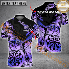 Maxcorners Darts King Crown Golden Pattern MultiColor Option Customized Name, Team Name 3D Polo Shirt