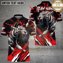 Maxcorners Bowling Tiger Lightning Multicolor Customized Name, Team Name 3D Shirts