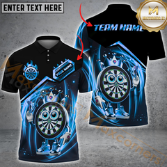 Maxcorners Funny Golden Crown Darts Jersey Multicolor Option Customized Name, Team Name 3D Polo Shirt