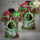Maxcorners Neon Beast Bowling Multicolor Customized Name, Team Name 3D Shirts