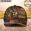 Maxcorners Deer Hunting Camo With American Flag Personalized Hat 3D Printed Multicolor | Brown
