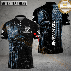 Maxcorners Billiard Ball 8 Camo Punisher Skull Multicolor Customized Name, Team Name 3D Shirt