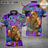 Maxcorners Darts Bulldog Graffiti Design Multicolor Customized Name, Team Name 3D Shirts