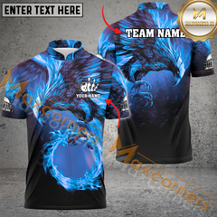 Maxcorners Phoenix Flame Bowling Jersey Multicolor Option Customized Name, Team Name 3D Polo Shirt
