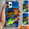 Maxcorners Fishing Phone Case Fishing And Beer American Flag Personalized Name 3D Phone Case (10 Fish Species)