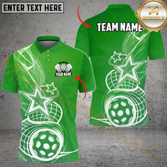 Maxcorners Pickleball Star Multicolor Customized Name, Team Name 3D Shirts