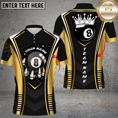 Maxcorners Billiard 8-Ball Pool Cue King Multicolor Personalized Name, Team Name 3D Unisex Shirt
