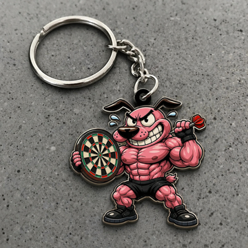 Maxcorners Darts Muscle Pitbull Dog 3D Keychain And Ornament