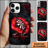 Maxcorners Darts Red Rose Fire Smoke Dartboard Personalized Name Phone Case