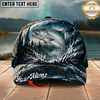 Maxcorners Fishing Dark Blue Ocean Splash Personalized 3D Cap (12 Fish Species)