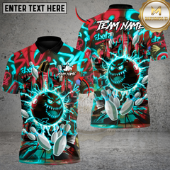 Maxcorners Neon Beast Bowling Multicolor Customized Name, Team Name 3D Shirts