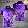 Maxcorners Bowling Golden Strike Ball & Pins Explosion Multicolor Customized Name, Team Name 3D Shirts