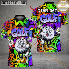 Maxcorners Crazy Swing Golf Polo Shirt, Customized Name & Team Name 3D Shirts (4 Colors)