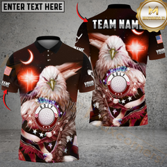 Maxcorners Golf Ball Cross Eagle USA Flag Multicolor Customized Name, Team Name 3D Shirts