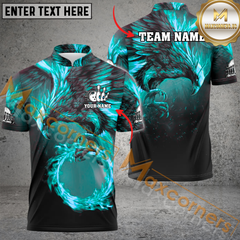 Maxcorners Phoenix Flame Bowling Jersey Multicolor Option Customized Name, Team Name 3D Polo Shirt