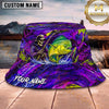 Maxcorners Fishing Neon Skull Angler Water Splash Personalized 3D Bucket Hat (13 Fish Species)