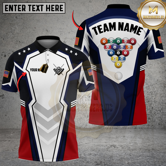 Maxcorners Billiards 8-Ball Glory To America Personalized Shirt
