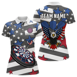 Maxcorners Patriotic American Flag Eagle Dart Shirts For Men Custom Darts Jerseys Team Polo & 1/4 Zip  LM154