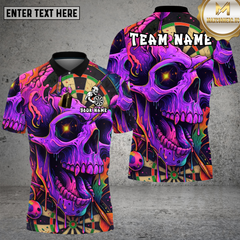 Maxcorners Psychedelic Skull Dartboard Neon Art Multioptions Personalized Name, Team Name Unisex 3D Shirt (4 Colors)