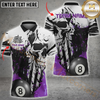 Maxcorners Billiard Skull Splash 8-Ball Multicolor Customized Name, Team Name 3D Shirt