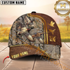Maxcorners Golden Hunting Grass Brown Camouflage Personalized Name 3D Cap (Deer/Moose/Boar/Elk/Turkey/Duck)