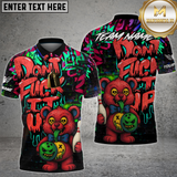 Maxcorners Bowling Bear Shirt Scary Teddy Graffiti Style Multioptions Personalized Name, Team Name Unisex 3D Shirt