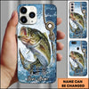 Maxcorners Fishing Phone Case Hook Line Ocean Bubble Design Personalized Name Phone Case (8 Fish Species)