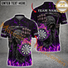 Maxcorners Grim Reaper Flaming Darts Jersey Multicolor Option Customized Name, Team Name 3D Polo Shirt