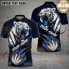 Maxcorners Savage Tiger Golf Polo Customized Name, Team Name 3D Shirts (4 Colors)