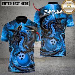 Maxcorners Bowling Hellfire Dragon Multicolor Customized Name, Team Name 3D Shirts