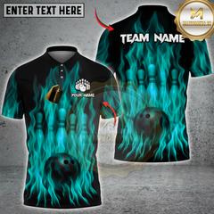Maxcorners Inferno Bowling Multicolor Customized Name, Team Name 3D Shirts